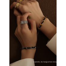 Shangjie Oem Joyas Mode Edelstahl Frauen Armband Verstellbare Armbänder verdrehte Metallketten -Lederseilarmband